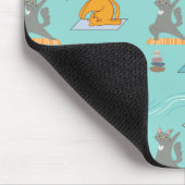 Funny Cats at Yoga Mousepad (Ecke)