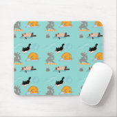 Funny Cats at Yoga Mousepad (Mit Mouse)