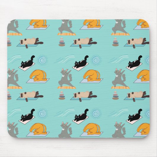 Funny Cats at Yoga Mousepad (Vorne)