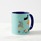 Funny Cats at Yoga Tasse (VorderseiteRechts)