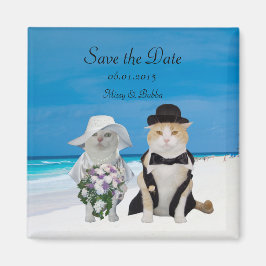 Funny Cats Beach Hochzeit Save the Date Magnet