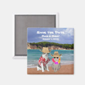 Funny Cats Beach Hochzeit Save the Date Magnet (Vorderseite/Rückseite)