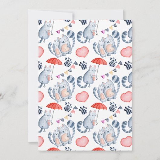 Funny Cats Bridal Dusche Einladung Purffats Liebe (Rückseite)