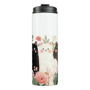 Funny Cats Cartoon Thermosbecher