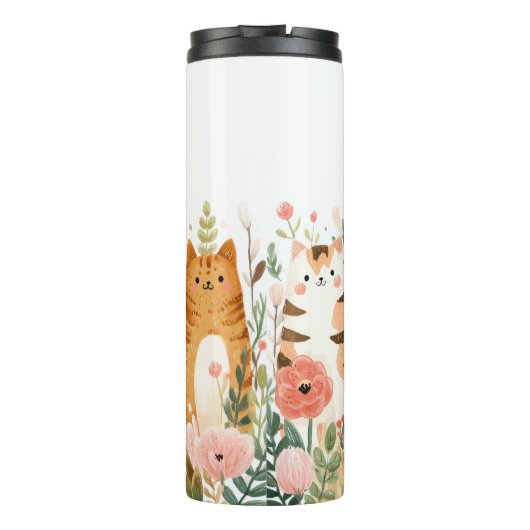 Funny Cats Cartoon Thermosbecher (Rückseite)