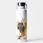 Funny Cats Cartoon Trinkflasche (Rückseite)