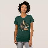 Funny Cats Christmas Tree Tangled Lights Holiday T-Shirt (Vorne ganz)
