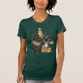 Funny Cats Christmas Tree Tangled Lights Holiday T-Shirt (Vorderseite)