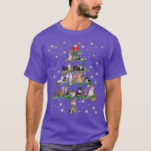 Funny Cats Christmas Tree Tee Ornament Decor