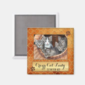 Funny Cats Crazy Cat Lady Foto Magnet (Vorderseite/Rückseite)