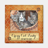 Funny Cats Crazy Cat Lady Foto Magnet (Vorne)
