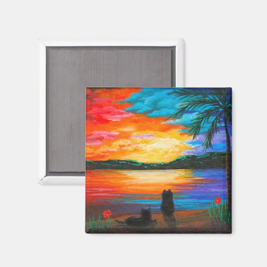 Funny Cats Creationarts Magnet (Vorderseite/Rückseite)