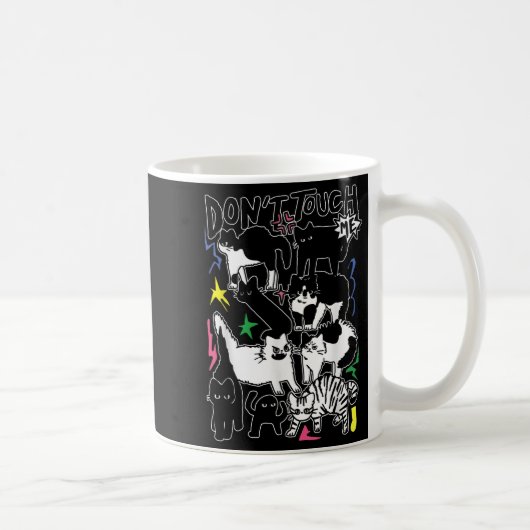 Funny Cats Don't Touch Me Cat Lovers Men Women Kaffeetasse (Rechts)