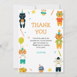 Funny Cats Drei 3. Geburtstag Danke, dass ihr Kart Dankeskarte