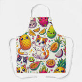 Funny Cats & Exotic Frucht Schürze - Niedlich & fa (Vorderseite)