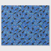 Funny Cats fesseln in Weihnachtslicht Geschenkpapier (Flach)