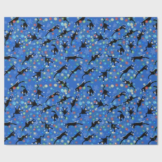 Funny Cats fesseln in Weihnachtslicht Geschenkpapier (Flach)