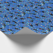 Funny Cats fesselnd in Christmas Lights Wrapping P Geschenkpapier (Ecke)