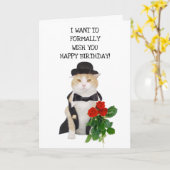 Funny Cats Formal Birthday wünscht Karte (Gelbe Blume)