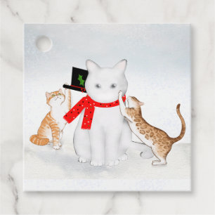 Funny Cats Gebäude a Cat Snowman Gift Tags Geschenkanhänger