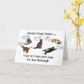 Funny Cats Geburtstags Grußkarte Karte (Gelbe Blume)