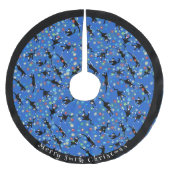 Funny Cats geknackt in Weihnachtslicht Custom Polyester Weihnachtsbaumdecke (Vorderseite)