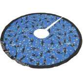 Funny Cats geknackt in Weihnachtslicht Custom Polyester Weihnachtsbaumdecke (Schrägansicht)