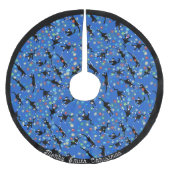 Funny Cats geknackt in Weihnachtslicht Custom Polyester Weihnachtsbaumdecke (Vorderseite)