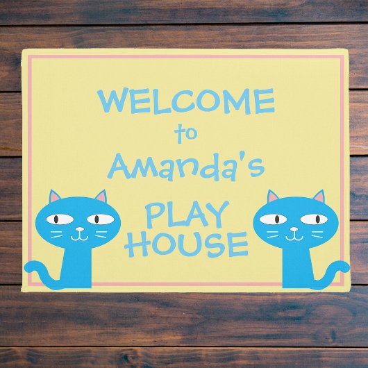 Funny Cats Girls Playhouse Willkommen Fußmatte