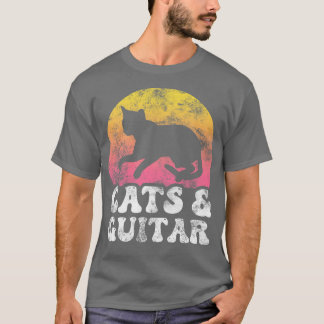 Funny Cats & Guitar Vintag Retro Hobby327 T-Shirt