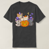 Funny Cats Halloween Anime Cat Kawaii Neko Pumpkin T-Shirt (Design vorne)