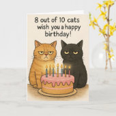 Funny cats Happy Birthday card  Karte (Gelbe Blume)