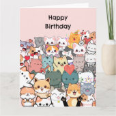 Funny Cats Happy Birthday Personalisiert Card Karte (Vorderseite)