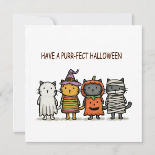 Funny Cats Happy Halloween Feiertagskarte