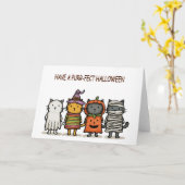 Funny Cats Happy Halloween Karte (Gelbe Blume)