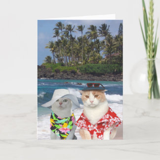 Funny Cats Hawaiian Valentine Feiertagskarte