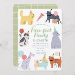 Funny Cats Hunde Purr-fect Geburtstag Pawty Einladung<br><div class="desc">Niedliche farbenfrohe Katzen Kitty Purfart Geburtstagsparty</div>
