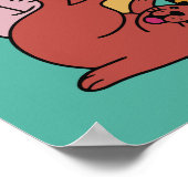 Funny Cats Illustration benutzerdefinierte Farbe Poster (Ecke)