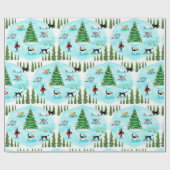 Funny Cats im Winter Wonderland Urlaub Geschenkpapier (Flach)