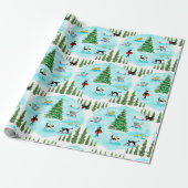 Funny Cats im Winter Wonderland Urlaub Geschenkpapier (Ungerollt)