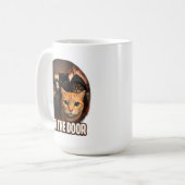 Funny Cats in Hoodies Open The Door Kaffeetasse (Vorderseite Links)