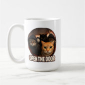 Funny Cats in Hoodies Open The Door Kaffeetasse (Links)