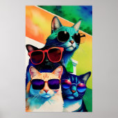 Funny Cats in Sonnenbrille Poster (Vorne)