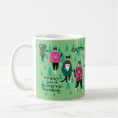 Funny Cats in Ugly Christmas Sweaters grün Kaffeetasse (Links)