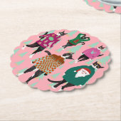 Funny Cats in Ugly Christmas Sweaters Untersetzer (angewinkelt)