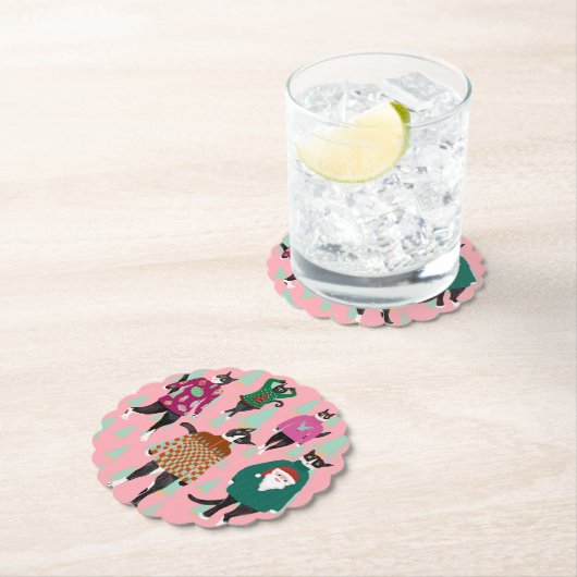 Funny Cats in Ugly Christmas Sweaters Untersetzer (Vor Ort)