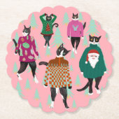 Funny Cats in Ugly Christmas Sweaters Untersetzer (Vorderseite)