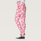 Funny Cats in Yoga Posen Positionen Muster rosa Leggings (Links)