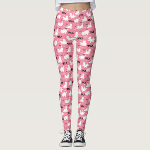 Funny Cats in Yoga Posen Positionen Muster rosa Leggings