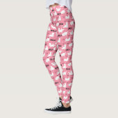 Funny Cats in Yoga Posen Positionen Muster rosa Leggings (Links)